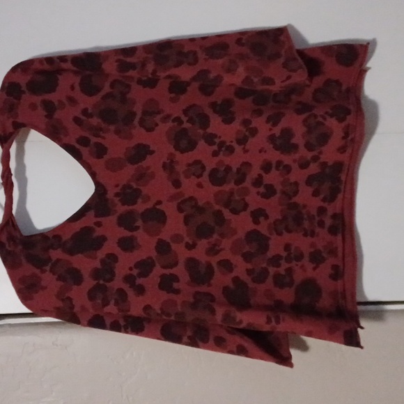 Democracy, Womens Burnt Red Print sweater Sz. L. - Picture 5 of 6